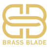 This is the logo for the website.  The logo is made up of two gold-colored letter "B"s back to back with the words "Brass Blade" written below.