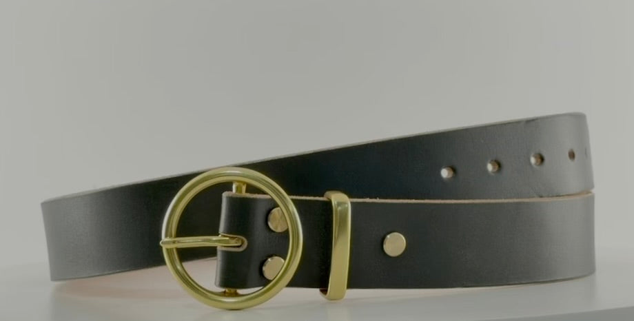 Full Circle Belt in Oak Bark Bridle - British Racing Green