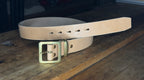 Square Buckle Belt in Oak Bark Bridle Leather - Natural