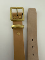 Square Buckle Belt in Oak Bark Bridle Leather - Natural