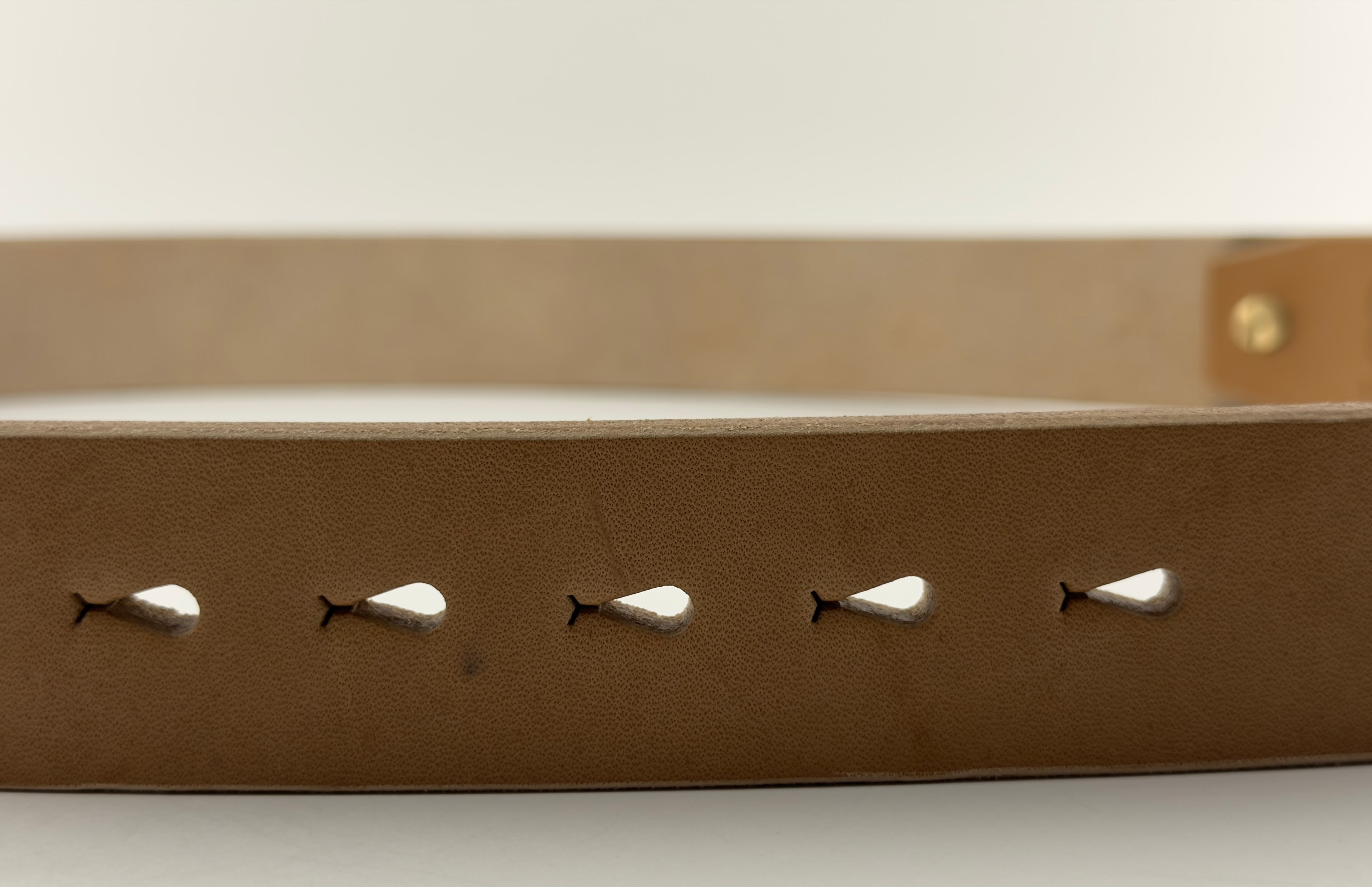 Square Buckle Belt in Oak Bark Bridle Leather - Natural