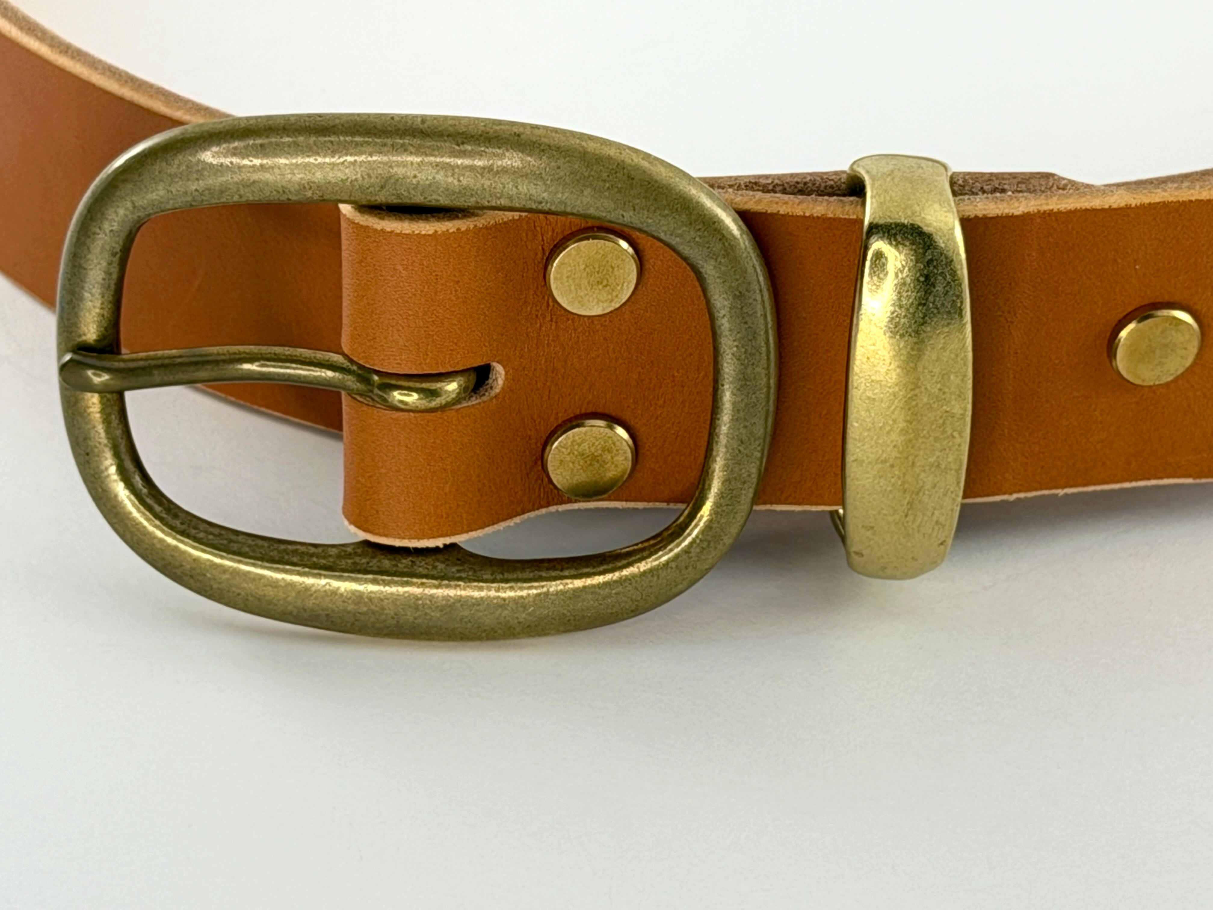 Oval Bar Buckle Belt - English Tan – Brass Blade