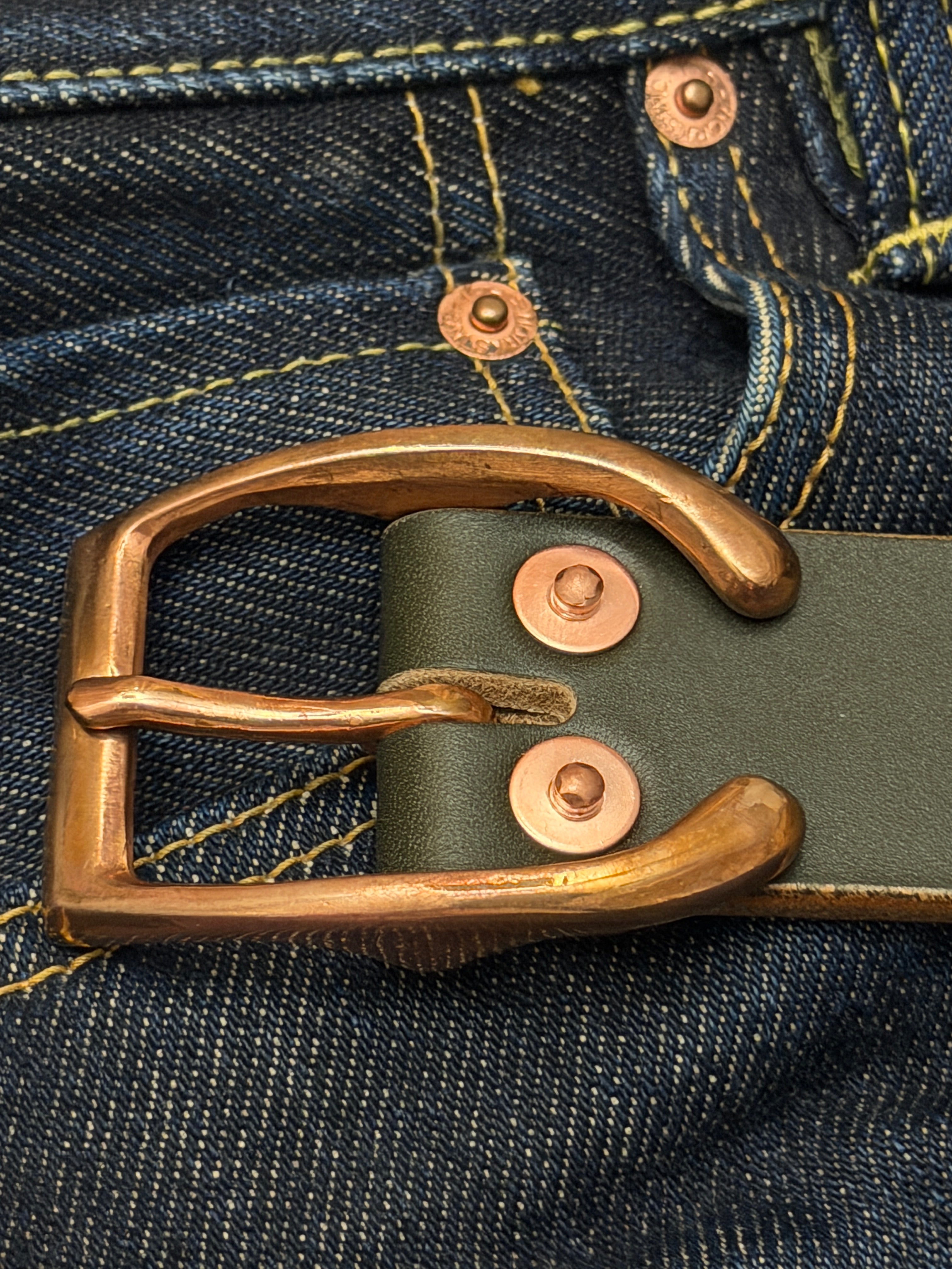 Copper Horseshoe Belt - Oak Bark Racing Green