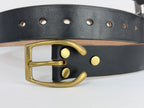 Brass Horseshoe Belt - Oak Bark Bridle Black