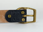 Brass Horseshoe Belt - Oak Bark Bridle Black