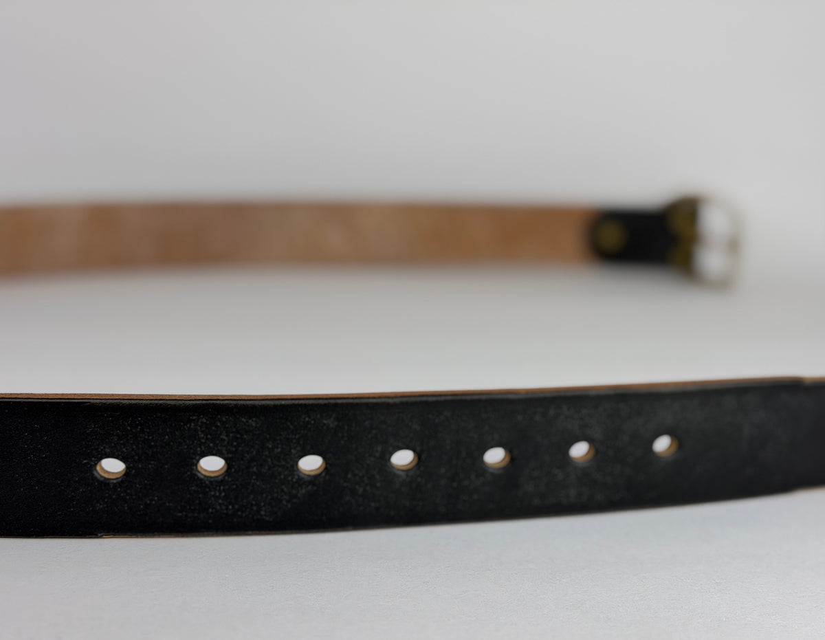 Brass Horseshoe Belt - Oak Bark Bridle Black