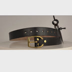 Brass Horseshoe Belt - Oak Bark Bridle Black