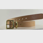 Square Buckle Belt in Oak Bark Bridle Leather - Natural
